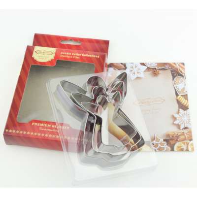 3pcs stainless steel butterfly shape cookie mold set for Christmas DIY tools