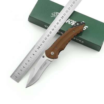 high quality knife survival pocket with G10 handle  brown color