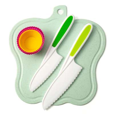 colorful pumpkin  shape  Kitchen Cutting Board with 2pcs PP kids knife  for combination