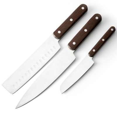 3pcs stainless steel  kitchen knife set mini cleaver knife with  good  wenge handle for selection seperately