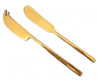 stainless steel  high quality  cheese knife oil knife set with gold coating on surface