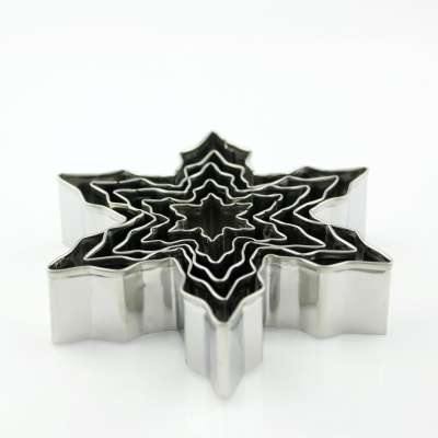 Stainless steel snow flake cookie mold Christmas cookie cut cookie printing 5 piece set