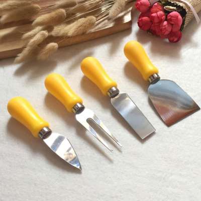 4PCS wholesale stainless steel cheese knife  set  butter knife with Plastic   handle