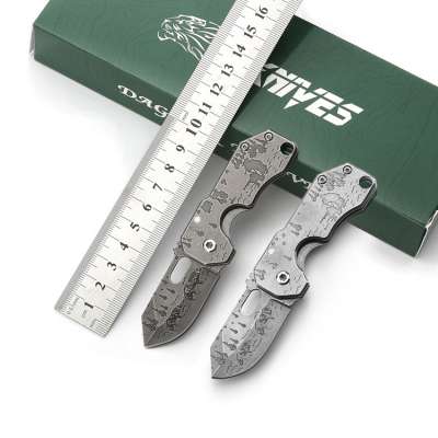 high quality  animal style  damascus pocket knife folding knife