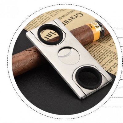 High QualityStainless Steel Double Blade Knife Super Sharp cohiba Cigar Cutter