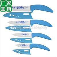 yangjiang 2017 wholesale ceramic chef knife with shine blue handle