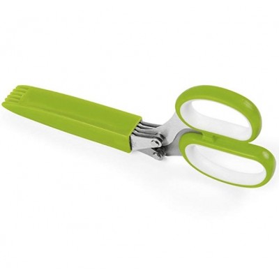 professional stainless steel 5 blade herb scissors with cover case