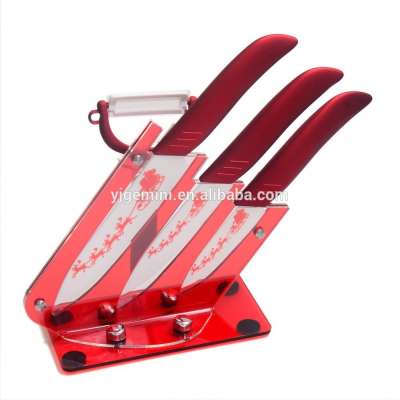 2017 wholesale ceramic kitchen knife peeler with block