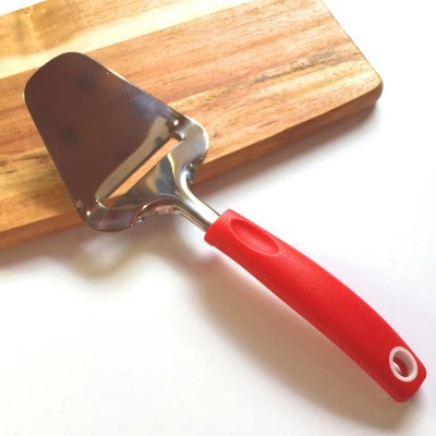 stainless steel christmas custom  cheese knife  cheese spatula with  PP handle and red color