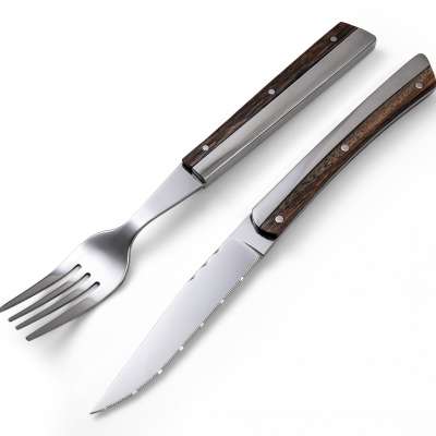 high  quality  Stainless Steel Latest  Steak Knife steak fork set S.S and wooden handle with combination