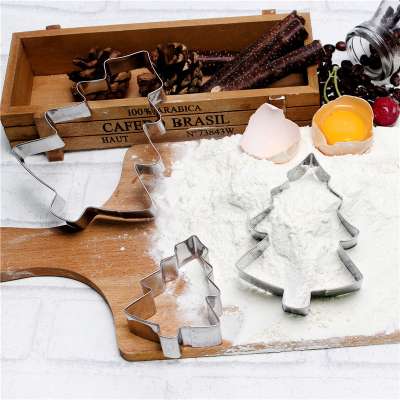 stainless steel  Christmas tree shape cookie mold set sugar cake mold  DIY tools for Christmas