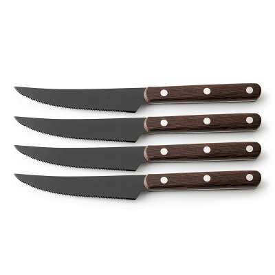 4pcs stainless steel  steak knife with black coating on blade